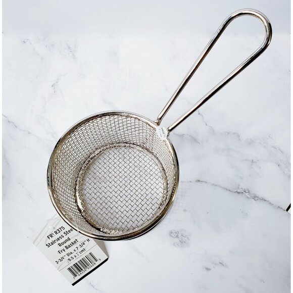 LOT OF 7 Kitchen/Restaurant Stainless Steel Fries Basket -  Round Snack basket - Picture 4 of 8